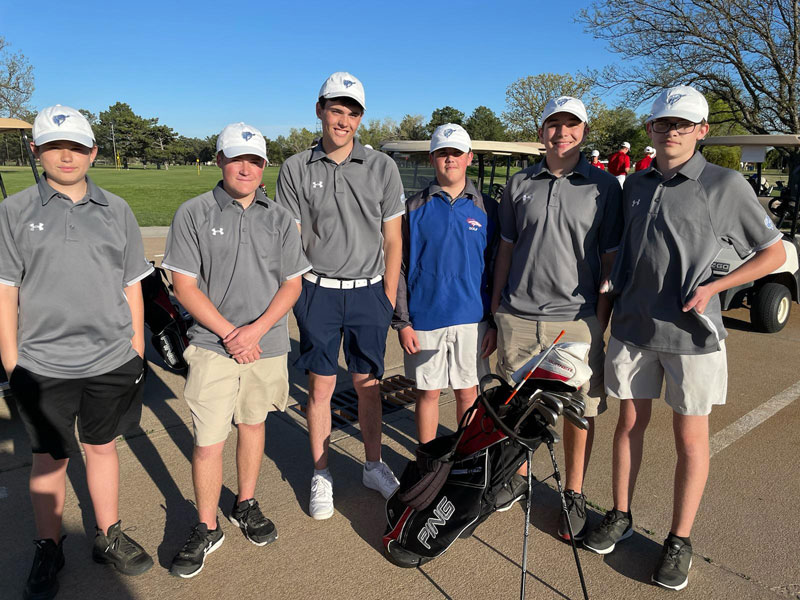 Russell High School boys golf team at RHS Invite on Tuesday, April 29.