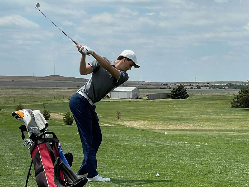 Russell senior Cole Birky placed third at the Mid-Continue League Tournament in Hays on Thursday, May 13. (Photo courtesy of Kim Birky)