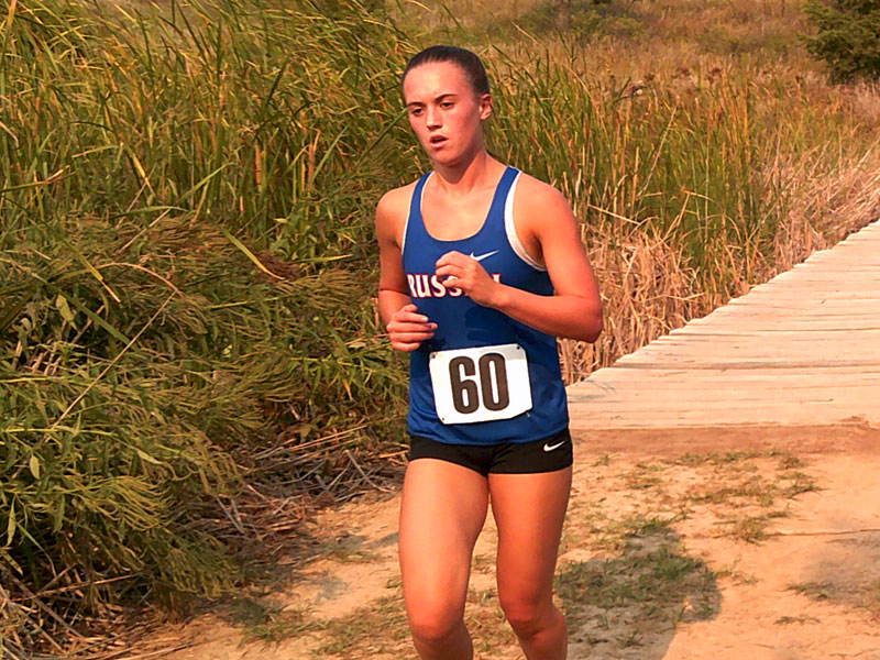 RHS runner Camille Dortland placed seventh at the Stockton Invitational at Webster Lake on Thursday, Sept. 9. (Photo courtesy of RHS coach Richard Dorzweiler)