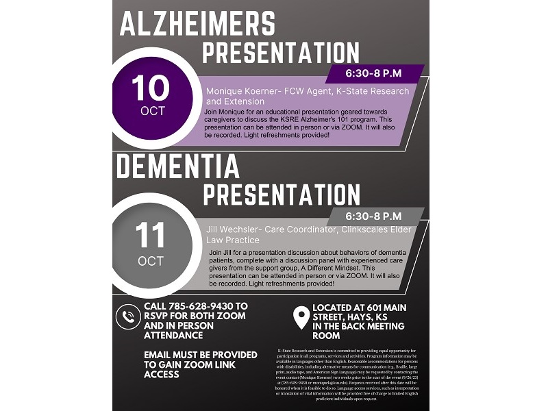 K-State Research and Extension Alzheimers and Dementia Presentations